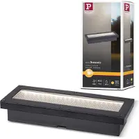 Paulmann Domenic LED aurinko upotettu lattiavalaisin 20x8cm, Musta, Synteettinen materiaali, Moderni,