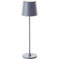 Brilliant Kaami LED ladattava pöytävalaisin, himmennettävä, harmaa matta Kaami, himmennettävä, Alumiini/harmaa/sinkki, Olohuone/ruokailutila, Metalli, Moderni