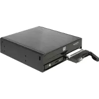 DeLOCK 47230 5,25" hot swap -asemaräkki, 1 x 5,25" Slim optinen asema + 2 x 2,5" HDD/SSD -asemille, SATA 6 Gb/s, musta