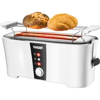 Unold Design Dual, 4 viipale(i)ta, Musta, Valkoinen, Muovi, Ruostumaton teräs, Painikkeet, Vipu, Rotaatio, Valkoinen, 1350 W (38020)
