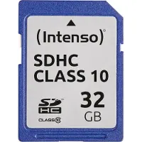 Intenso 32GB SDHC, 32 GB, SDHC, Luokka 10, 25 MB/s, Iskunkestävä, Lämmönkestävä, Röntgensäteenkestävä, Musta (3411480)