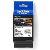 Brother TZe-FX221 -taipuisa tarranauha, 9 mm x 8 m, musta valkoisella pohjalla
