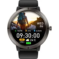 INF GPS-älykello monisatelliittipaikannuksella, AMOLED-näytöllä ja Bluetooth-puheluilla Musta