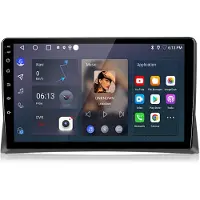 Junsun 9 tuuman universaali autoradio tukee langatonta carplay ja android auto, gps-navigointia, usb, aux, wi-fi, fm, käyttöopasta + etu- ja takatallennus edessä 4k + takana 1080p + 64gb korttia