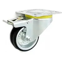 Zabi 80mm metalli-kumipyörä kääntyvässä pyörässä 6H jarrulla (KL080 SKR HA)
