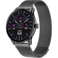 INF Monitoiminen älykello, jossa Bluetooth-puhelut, terveyden seuranta ja useita urheilutiloja Musta