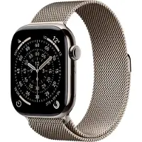 Apple Watch Series 11 GPS + Cell 46 mm luonnonvaalea titan, luonnonvaalea milanolaisranneke - M/L