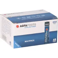 Agfa 110-859330, Kertakäyttöinen akku, AAA, Alkali, 1,5 V, 48 kpl, Musta, Sininen, Punainen, Valkoinen
