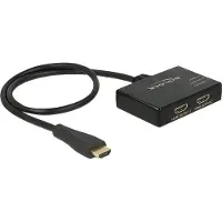 DeLOCK HDMI-jakaja, 1 sisääntulo, 2 ulostuloa, Ultra HD