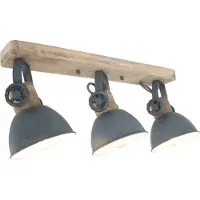 Steinhauer Kattokohdevalo Gearwood 3-lamppuinen pitkä, harmaa Gearwood, himmennettävä, Vaalea puu, Olohuone/ruokailutila, Puu, Vintage