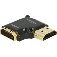 DeLOCK – Adapter High Speed HDMI with Ethernet – HDMI-A female > HDMI-A male 4K 90° angled right (65661)