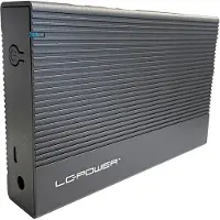 LC-Power LC-35U3-C, HDD-/SSD-kotelo, 3.5", Serial ATA II, Serial ATA III, SATA, 6 Gbit/s, USB-liitettävyys, Musta
