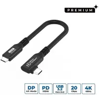 Microconnect Premium USB 3.2 Gen 2x2 USB-C -kaapeli, 100 W, 0,15 m, musta
