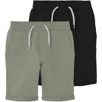 Name it Nkmvermo 2P Long Swe Shorts Unb F Noos - Black - 158