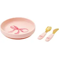 Elodie details Silikoni Bowl Set Rosy Bow Rosy Bow-OS Vaaleanpunainen One Size Pojat, Tytöt