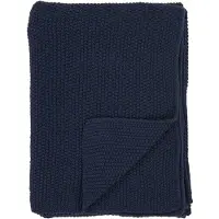 House Nordic Sira - Blanket - Plaid, Cotton, Dark Blue 130X170 Cm - Blue - 130X170CM