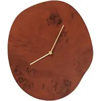Ferm Living Melt seinäkello 28 x 33 cm Dark stained burl