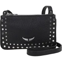 Zadig & Voltaire for girl. X60616 Black studded shoulder bag (OSFA), Casual, Polyurethane, children's fashion