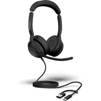 Jabra YOU'RE ON Evolve2 50 MS Stereo -kuulokemikrofoni + USB-A/C-sovittimet, musta