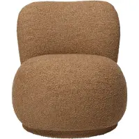 Ferm Living Rico lounge-tuoli raw bouclé piccolo nojatuoli Tan