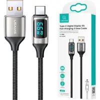 Usams USB-C -kaapeli 1,2 m, pikalataus, valkoinen