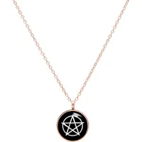 Wildcat Pentagram Necklace - kaulakoru pyöreällä riipuksella - Ruusukultainen metalli