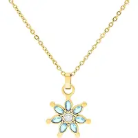 Wildcat Little Moon Stone Flower Necklace - Kaulakoru - Kultainen metalli