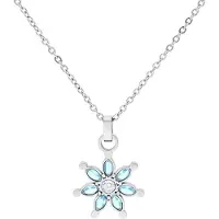Wildcat Little Moon Stone Flower Necklace - Kaulakoru - Hopeinen metalli