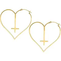 Wildcat Cross Heart Hoops - Zlata