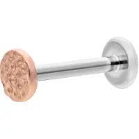 Wildcat Medium Circle Hammered Labret - Rožnato Zlata