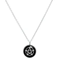Wildcat Pentagram Necklace - kaulakoru pyöreällä riipuksella - Hopeinen metalli