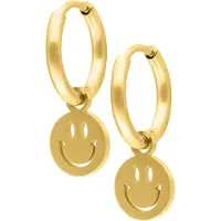 Wildcat Mini Smiley Hoops - Korvakorut (pari) - Kultainen metalli