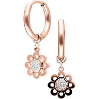 Wildcat Mini Crystal Flower - korvarenkaat (pari) - Ruusukultainen metalli