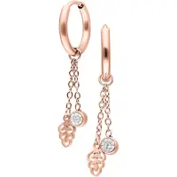Wildcat Mini Crystal Leaf Hoops - Korvakorut (pari) - Ruusukultainen metalli