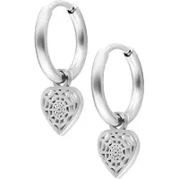 Wildcat Mini Spiderweb Heart - korvarenkaat (pari) - Hopeinen metalli