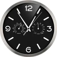 Bresser MyTime DCF Thermo-/ Hygro- Seinäkello 25cm musta 8020315CM3000