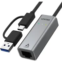 UNITEK - network adapter - USB-C / USB-A - 2.5 Gigabit Ethernet