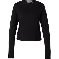 Weekday Slim Long-Sleeved Cotton Top - Black - S