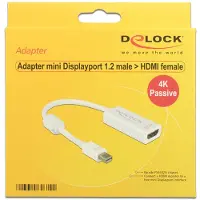 DeLOCK – Adapter mini DisplayPort 1.2 male > HDMI female 4K Passive white (62614)