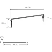 LINDBY LED-maavalaisin Zavio, antrasiitti, maakiila, IP65 Zavio, Musta, Alumiini, Moderni