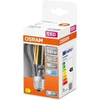 Osram E27 1521lm 4000K filamentti led-vakiolamppu, kirkas