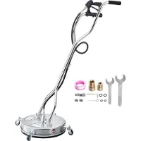 Vevor 18" painepesuri pintojen puhdistamiseen, ruostumattomasta teräksestä valmistetut painepesurin lisäosat 4 pyörällä, 4000 max. PSI, 3/8 pikaliitin, 2 suihkusuutinta, kaksoiskahva, betonille, teras