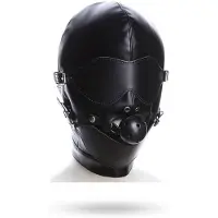 Vuxen Slave Hood With Eye Mask & Breathable Gag Ball