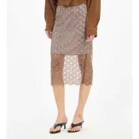 ROTATE Scallop Sequin Midi Skirt - Grey - 38