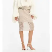 ROTATE for woman. 1156262059 Lace Midi Pencil Skirt beige (36), Casual, Recycled Polister, Sustainable