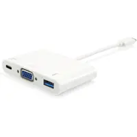 Equip 133462, USB 3.2 Gen 1 (3.1 Gen 1) Type-C, Valkoinen, USB 3.2 Gen 1 (3.1 Gen 1) Type-A, USB 3.2 Gen 1 (3.1 Gen 1) Type-C, VGA, Muovi, Kiina, CE,