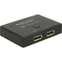 DeLOCK DisplayPort 2 -1 -kytkin, kaksisuuntainen, 4K 60Hz, musta