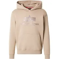 Alpha industries Collegepaita 'Carbon' hiekka / tummanruskea / valkoinen