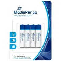 MediaRange MRBAT101, Kertakäyttöinen akku, AAA, Alkali, 1,5 V, 4 kpl, 724 mAh