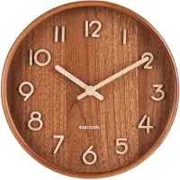 Karlsson Wall Clock Pure Small Dark Basswood - Brown - Ø22CM